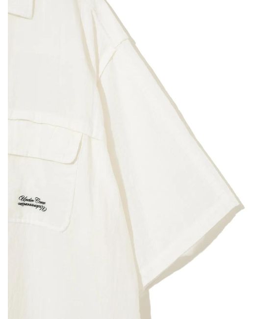 Undercover White Logo-Embroidery Short-Sleeve Shirt for men