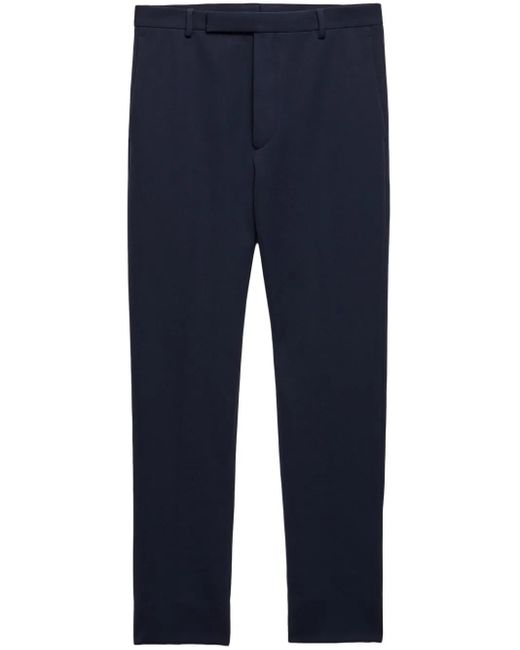 Prada Blue Pressed-Crease Trousers for men