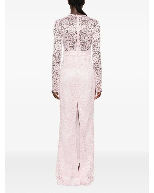 SILK LOVE & LACE Pink Bow-Detail Lace Dress