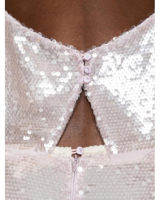 Forte_forte White Sequin Strap Top