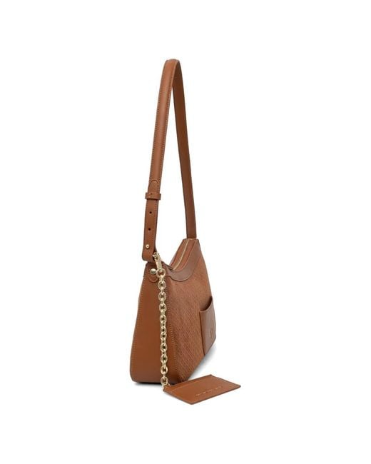 ARMANI EXCHANGE Brown Monogram-Pattern Shoulder Bag