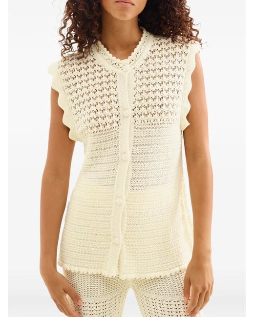 Eres White Aurora Scalloped Top