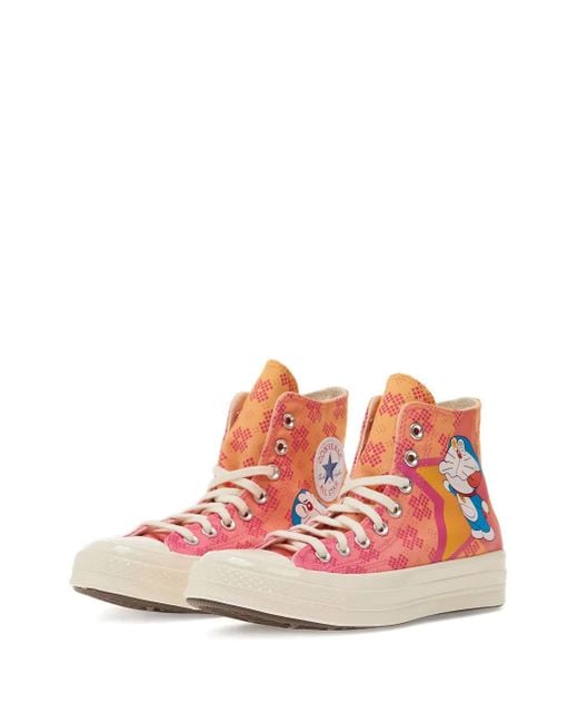 Converse Pink X Doraemon Chuck 70 Pattern Sneakers