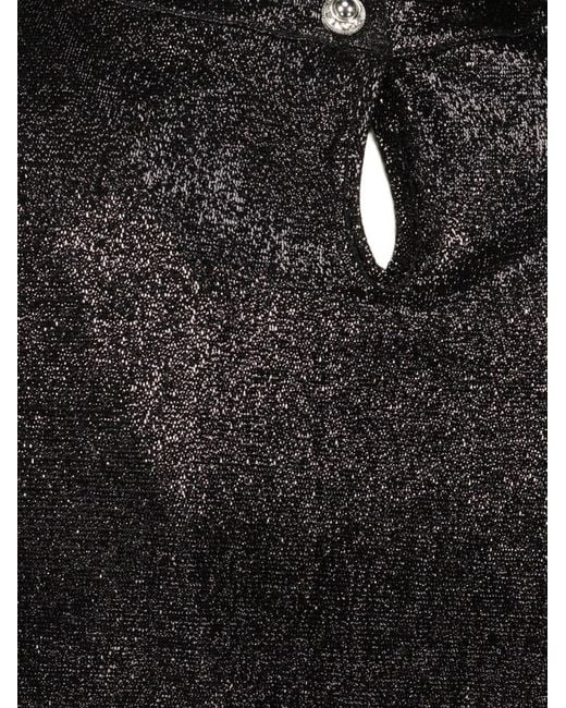 Rabanne Black Draped Press-Stud Top