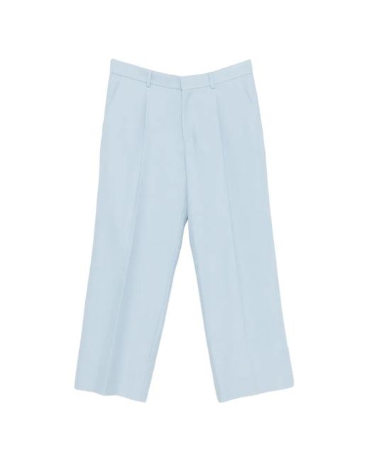 Sandro Blue Pantalon Ample À Design Plissé for men