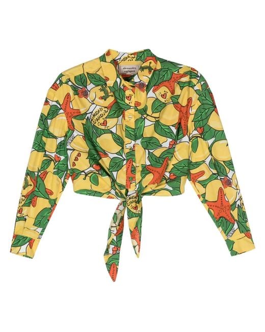 ALESSANDRO ENRIQUEZ Yellow Lemon-Print Shirt