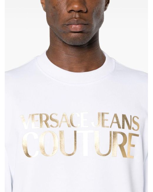 メンズ Versace メタリック ロゴ スウェットシャツ White