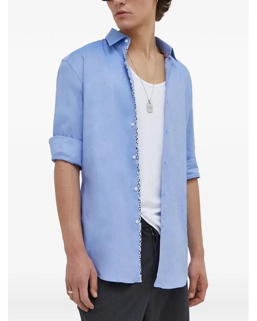 HUGO Blue Button-Up Shirt for men