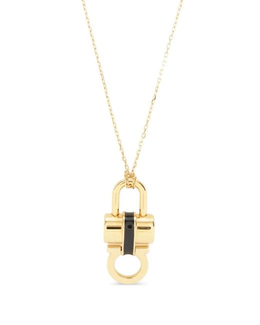 Ferragamo Metallic Gancini Padlock Necklace