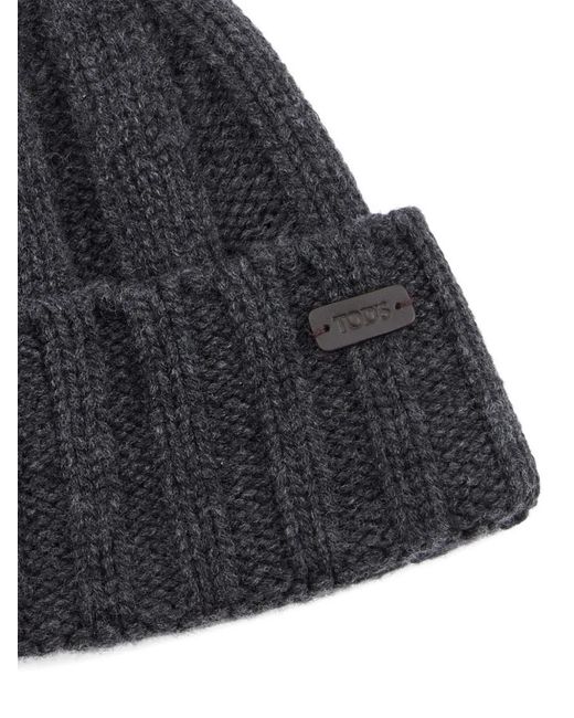Tod's Blue Ribbed-Knit Beanie for men