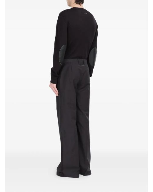 MM6 by Maison Margiela Black Single-Stitch Logo Trousers for men