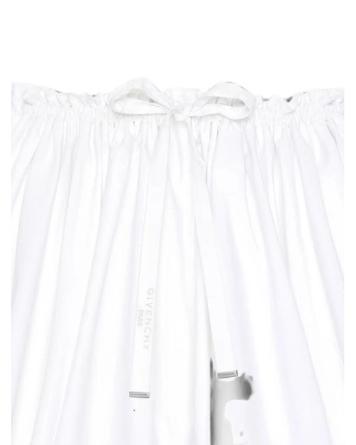 Givenchy White Drawstring Mini Pleated Skirt