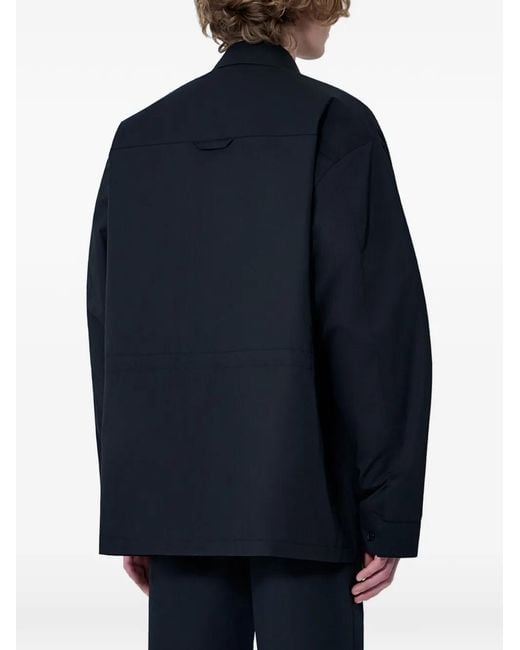 Rier Blue Zip-Up Multi-Pocket Jacket for men