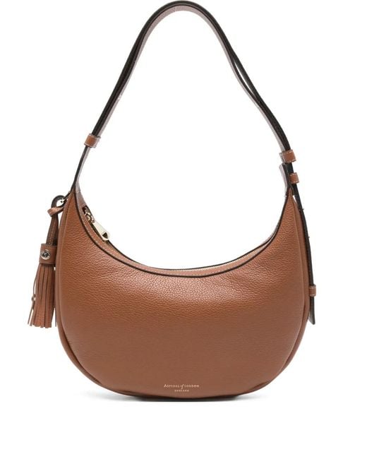Borsa A Tracolla Con Nappa di Aspinal in Brown