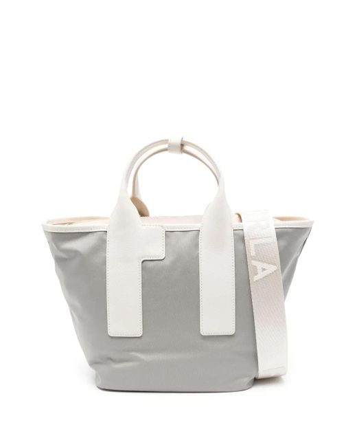 Furla White Piuma M Tote Bags