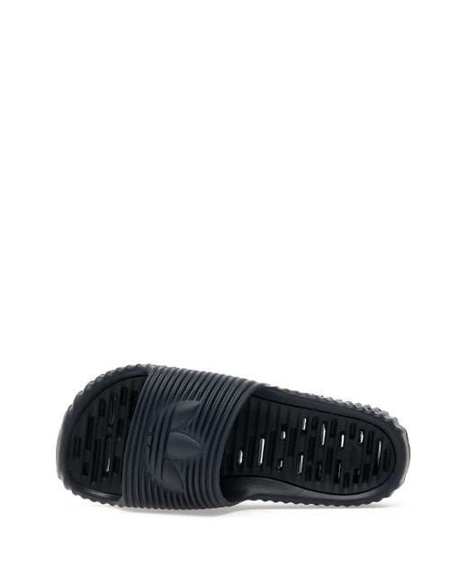 Adidas Blue Adilette 25 Ribbed-Sole Slides for men