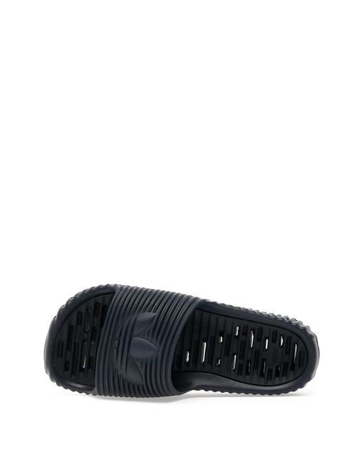 Adidas Blue Adilette 25 Ribbed-Sole Slides for men