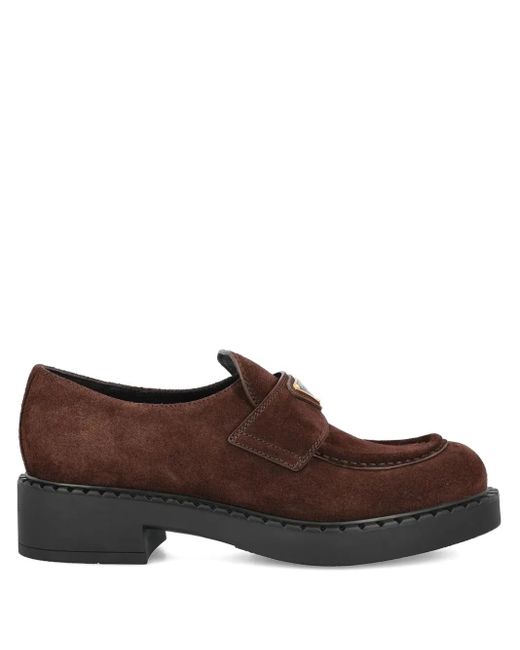 Prada Brown Suede Loafers