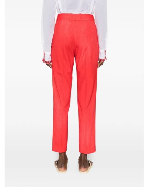 Ermanno Scervino Red Straight Trousers