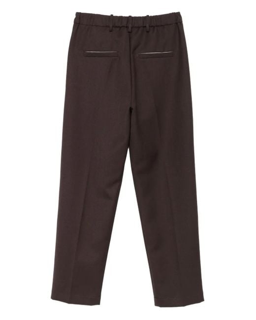 Alysi Gray Pleated Wool Trousers