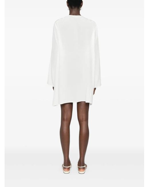 Ermanno Scervino Blue Silk Crepe De Chine Kaftan