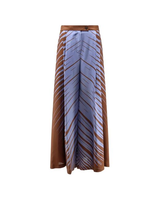 Co.Go Blue Printed Wide-Leg Trousers