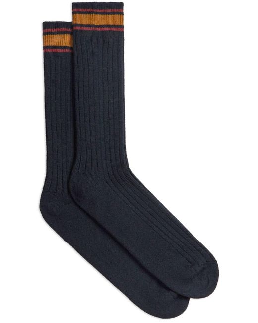 Etro Blue Stripe-detailing Socks