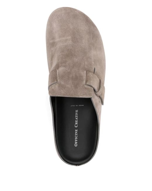 Officine Creative Gray Suede Loafers for men