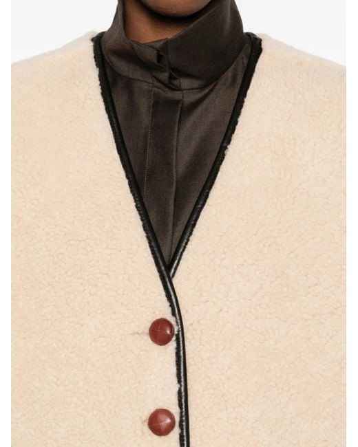 Blazé Milano Natural Button-Fastening Shearling Gilet