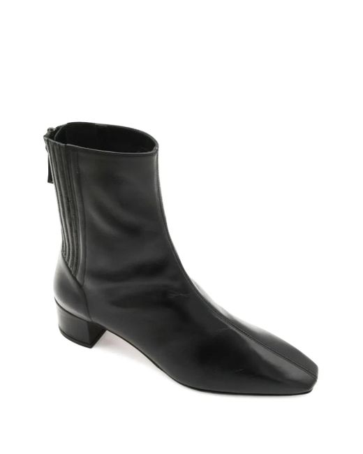 Aquazzura Black 50Mm Leather Block-Heel Boots
