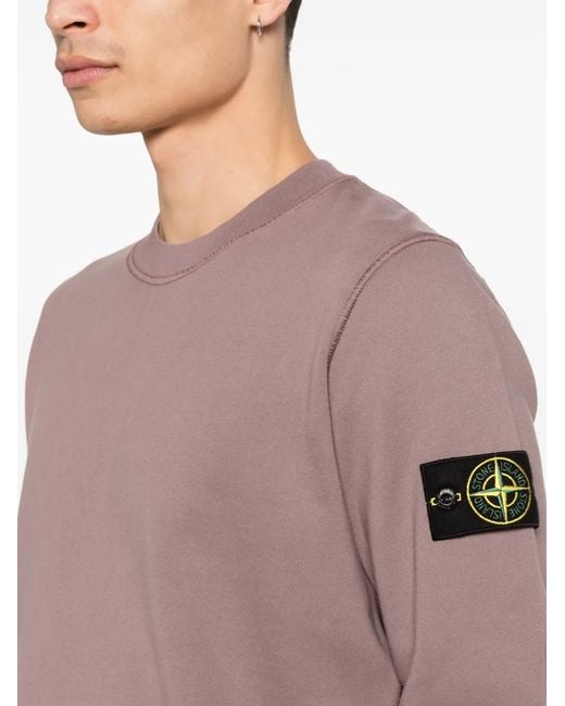 Stone Island Purple Logo-Patch Sweatshirt for men