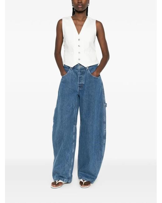 Sacai White Buttoned Drawstring Waistcoat