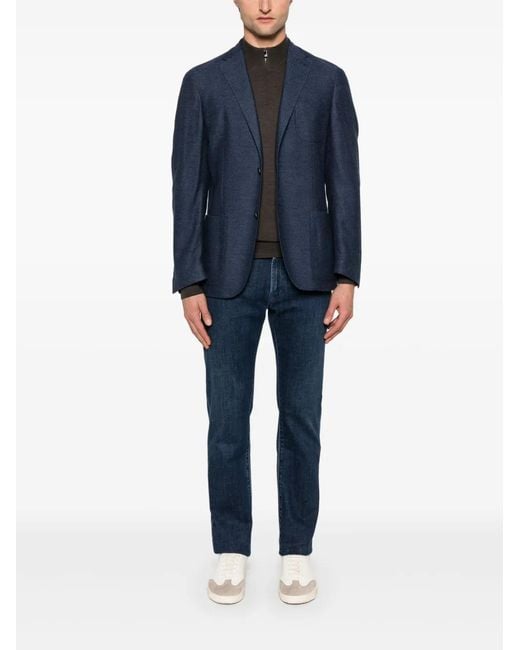 Corneliani Blue Textured Blazer for men