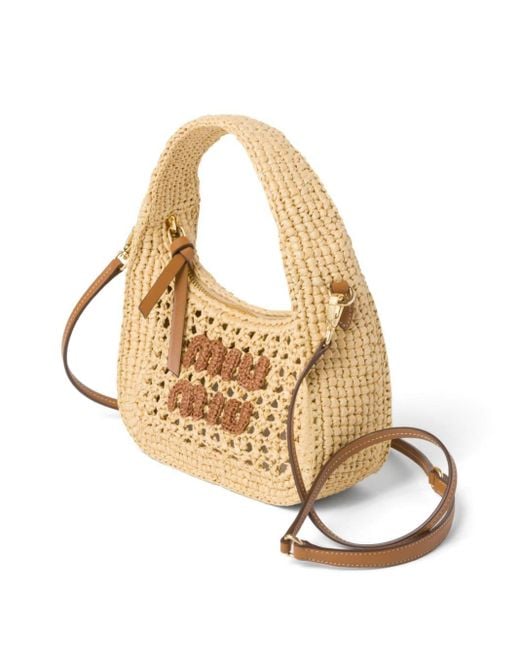 Miu Miu Metallic Wander Crochet-knit Shoulder Bag