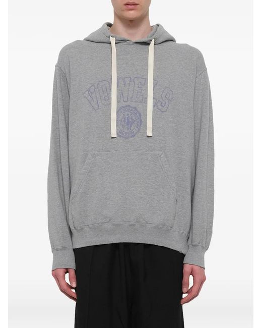 vowels Gray Faded Collegiate Hoodie for men