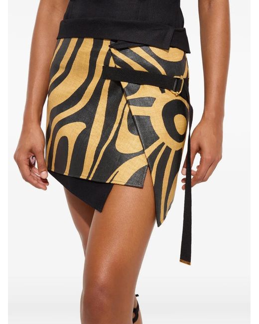Emilio Pucci Black Jacquard Wrap Skirt