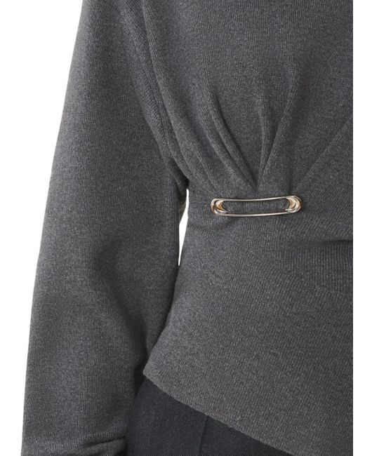 Lanvin Gray Asymmetrical Sweater