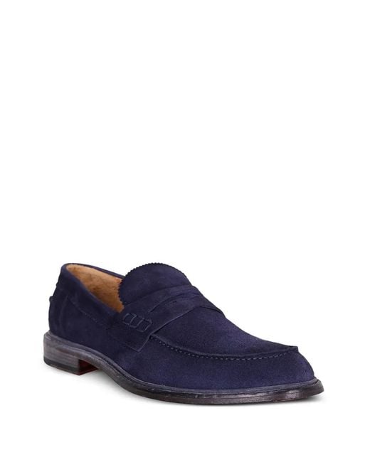 Corvari Blue Softy Suede Loafers for men