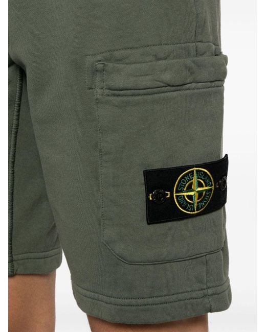 Pantalones cortos de chándal con distintivo Compass Stone Island de hombre de color Green