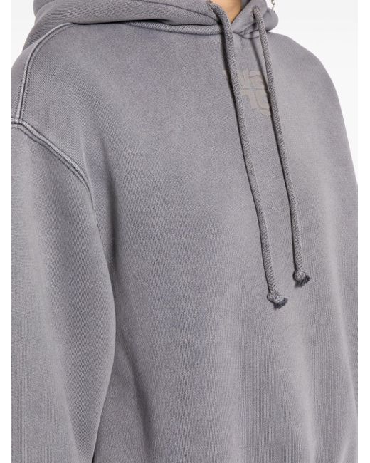 Alexander Wang Gray Essential Terry Hoodie With Puff Paint Logo