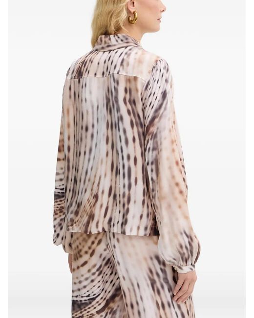 Guess Natural Abstract-Print Button-Down Shirt
