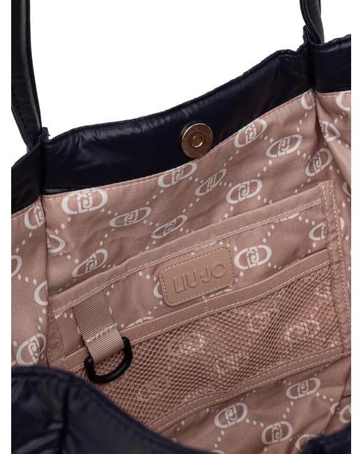 Liu Jo Blue Embossed Logo Tote Bag