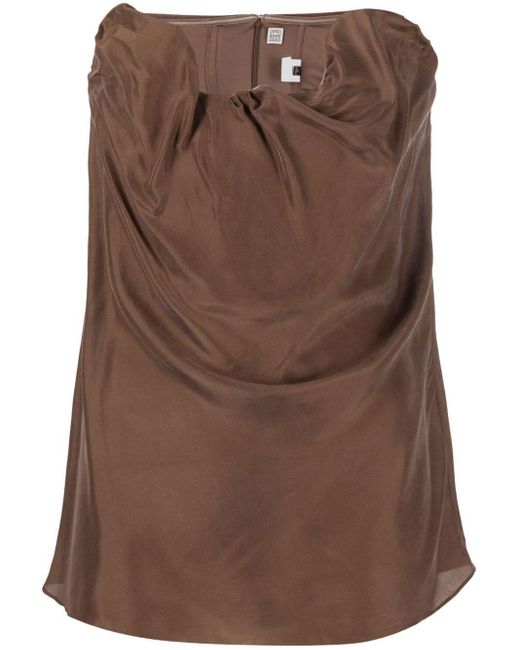 Totême Cowl-effect Strapless Blouse in Brown | Lyst Canada