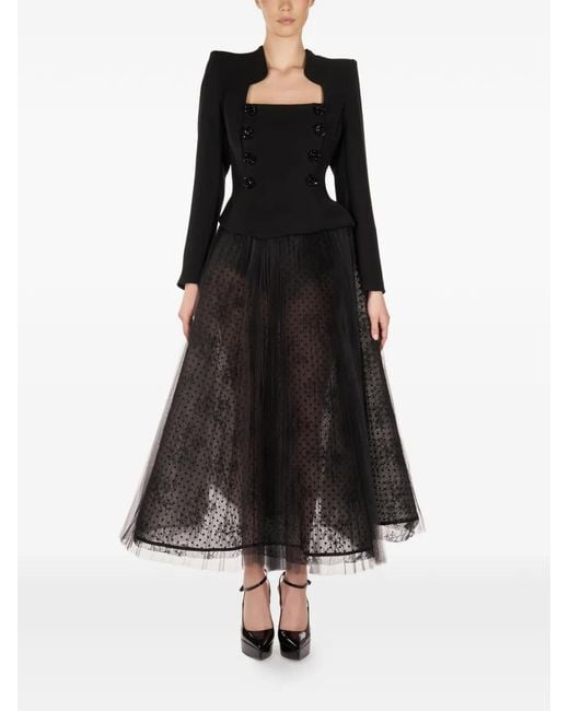 ARAFTU Black Button Embellished Skirted All
