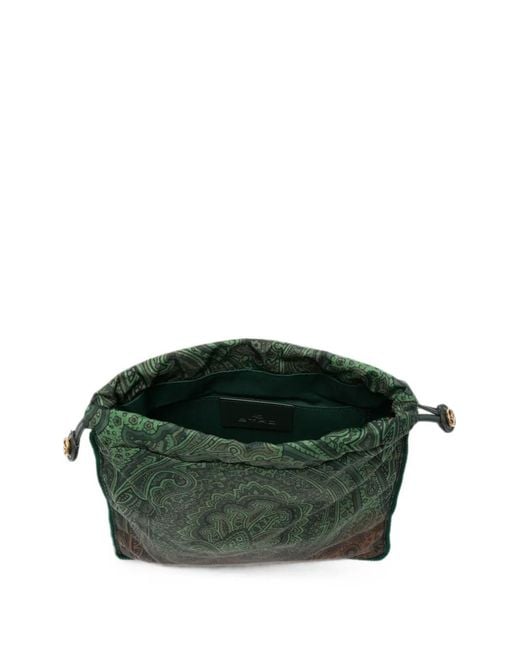 Etro Green Paisley-Print Drawstring Backpack