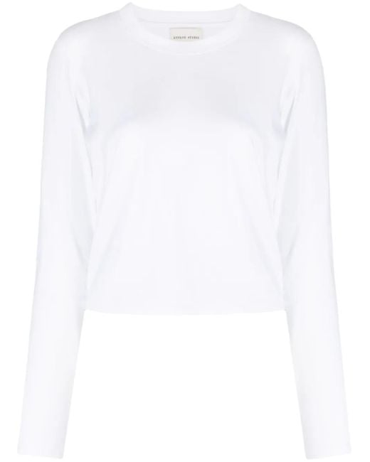 Loulou de Saison White Masal Long-Sleeve Cotton T-Shirt