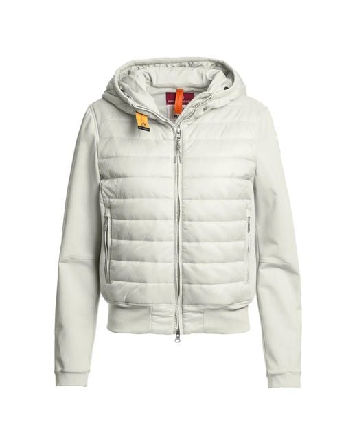 Parajumpers White Caelie Hooded Quilted Jacket
