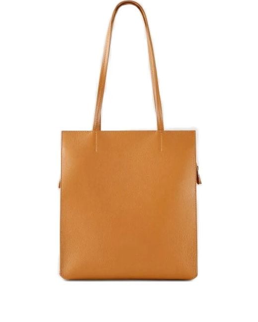 Patrizia Pepe Orange Leather Tote Bag