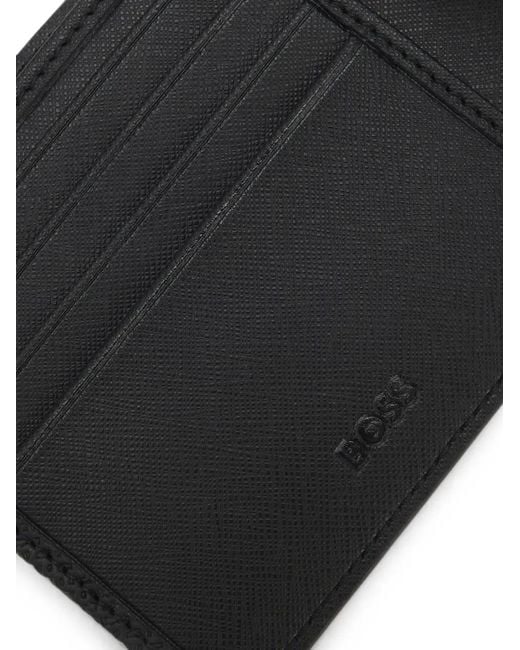 Boss Black Logo-Plaque Bifold Wallet for men