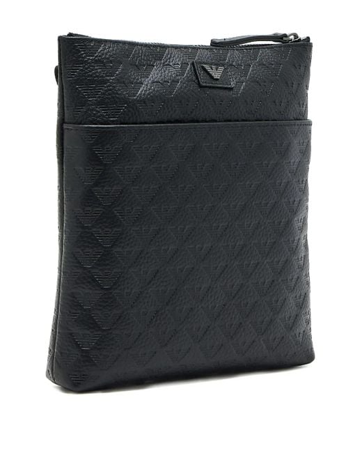 Bolso messenger con logo Emporio Armani de hombre de color Black